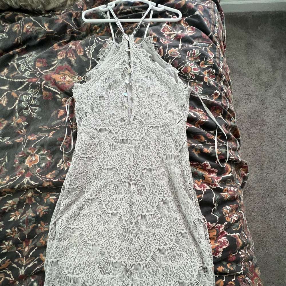Free People Grey Lace Dress - Picture 2 of 8